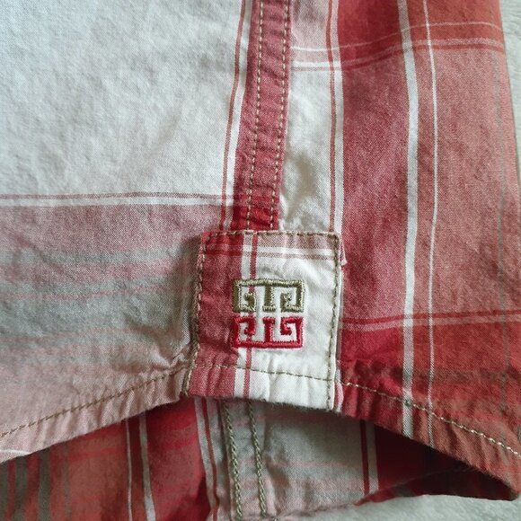 Ecoths Men's M 100% Cotton Red Plaid Made Fair Trade Button Down Shirt - Picture 6 of 12